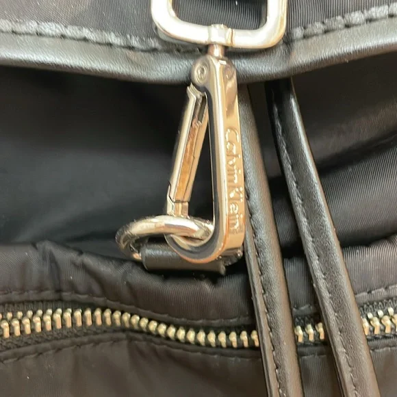 CALVIN KLEIN // black fashion backpack // fold over // TONS of zipper pockets - Picture 5 of 16